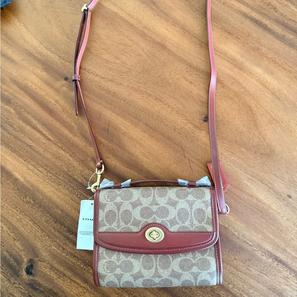 COACH Kiplock Crossbody in Signature Canvas B4/Tan Rust C4204 NWT OS - Picture 8 of 10